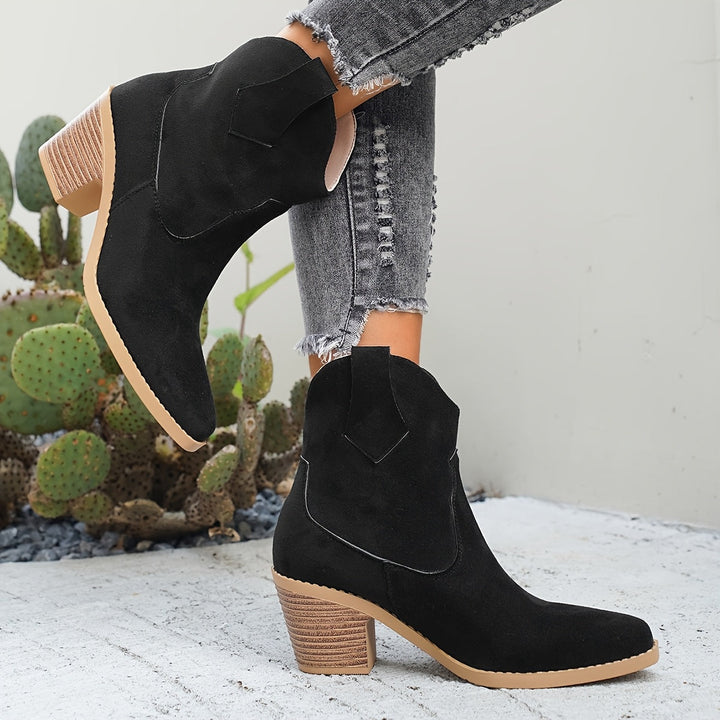 Renata | Women's Western Chelsea Ankle Boot - Taupe - Image 6