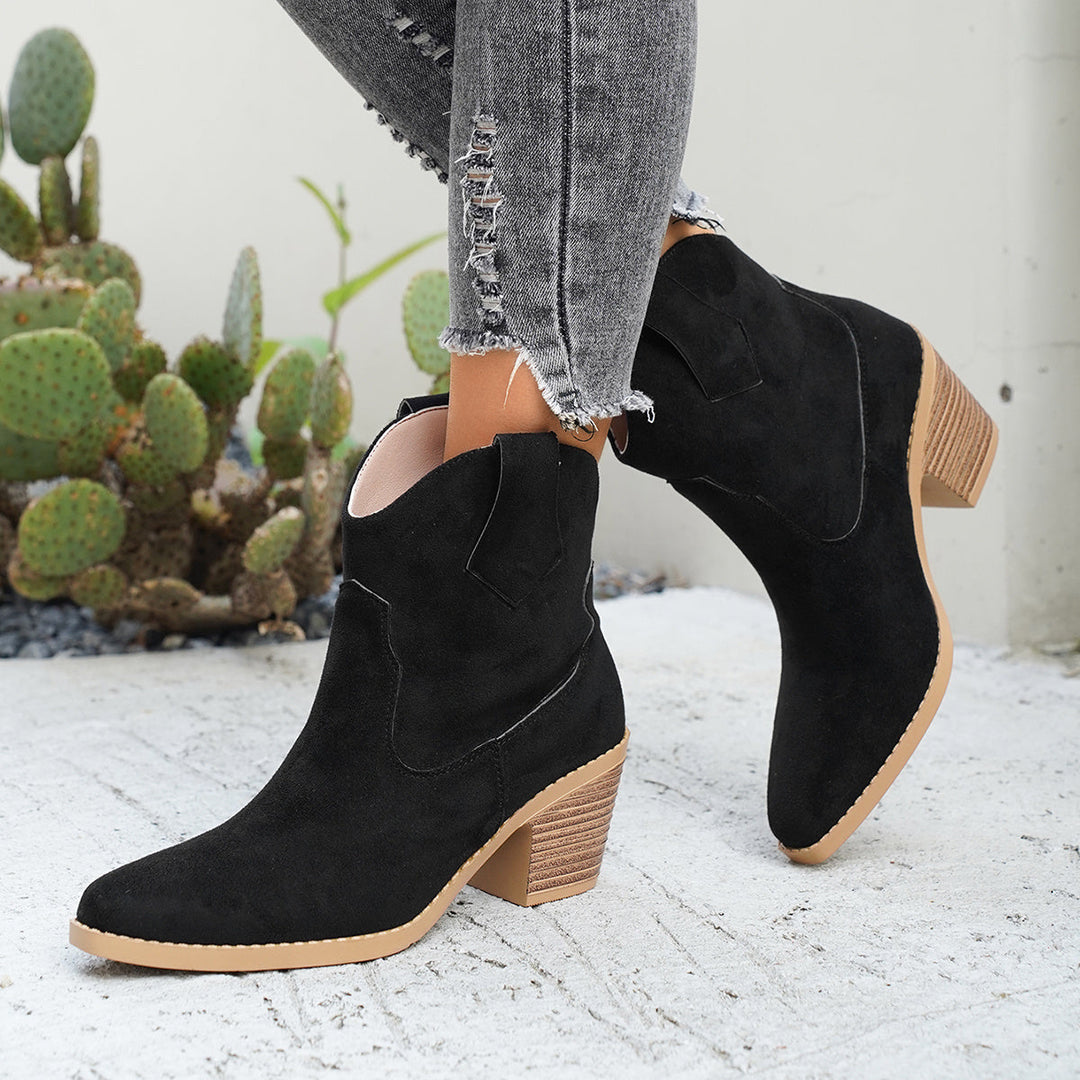 Renata | Women's Western Chelsea Ankle Boot - Taupe - Image 8