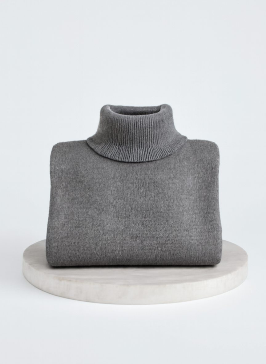 Romara | Women's Oversized Turtleneck Sweater - Beige - Image 12