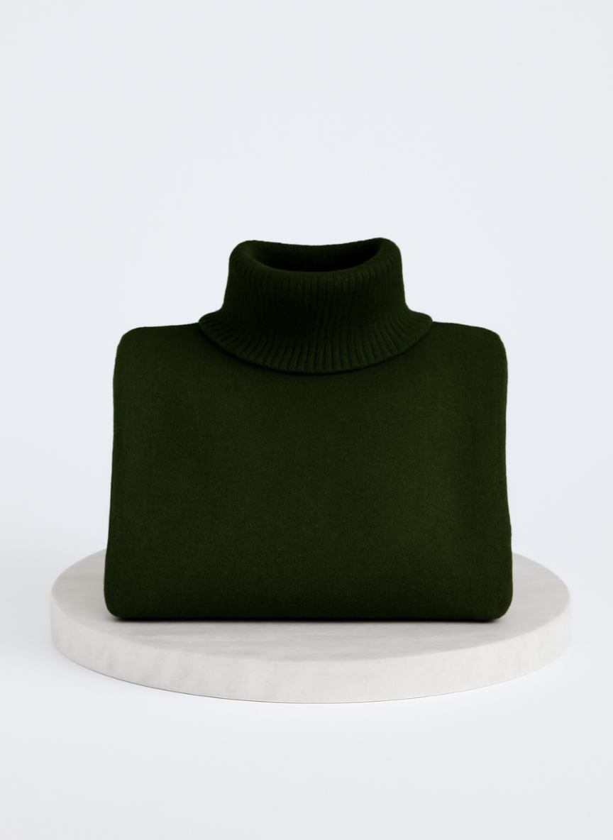 Romara | Women's Oversized Turtleneck Sweater - Beige - Image 16