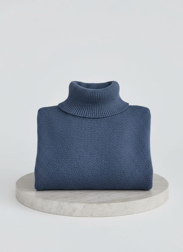 Romara | Women's Oversized Turtleneck Sweater - Beige - Image 9