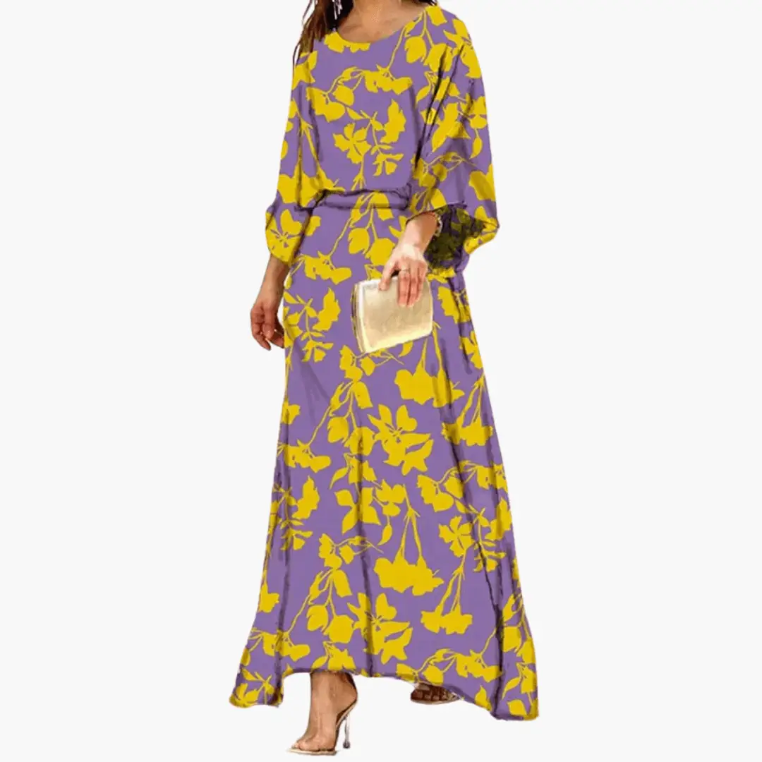 Saoirse | Women's Abstract Print 3/4 Sleeve Maxi Dress - Image 5