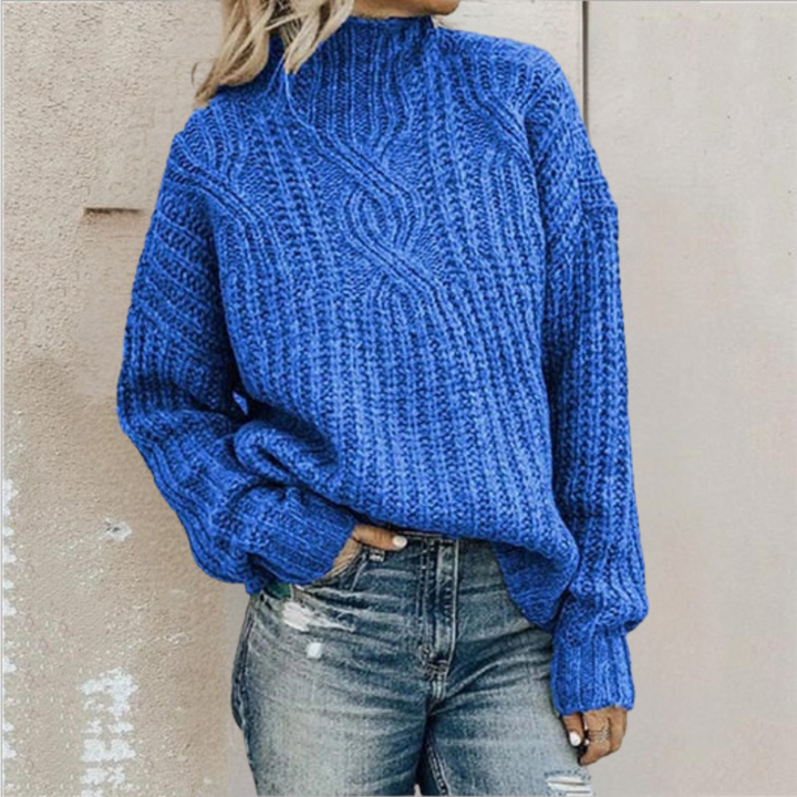 Solvay | Women's Cable-Knit Pullover Sweater - Grey - Image 6