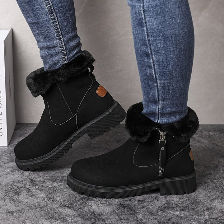 Sorcha | Women's Fur Lined Winter Ankle Boots - Camel - Image 3