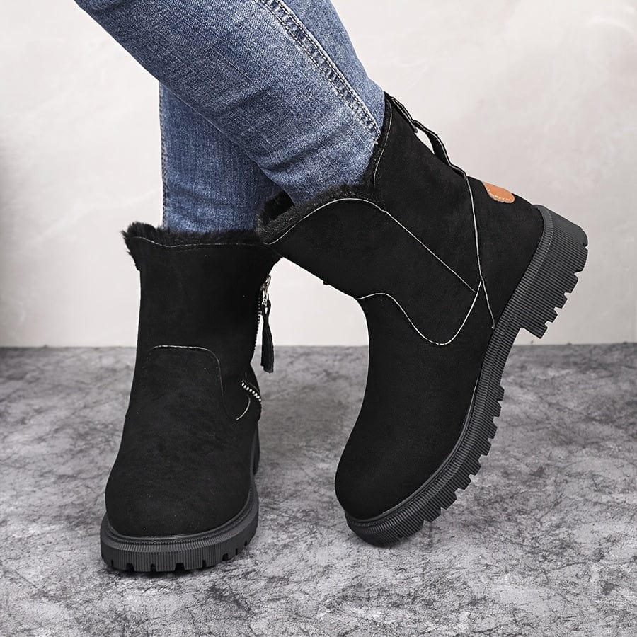 Sorcha | Women's Fur Lined Winter Ankle Boots - Camel - Image 4