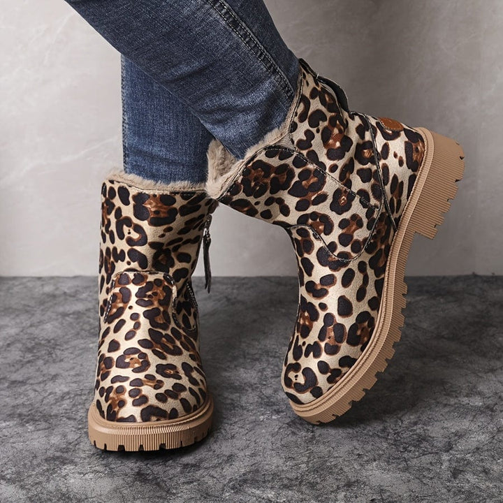 Sorcha | Women's Fur Lined Winter Ankle Boots - Camel - Image 8