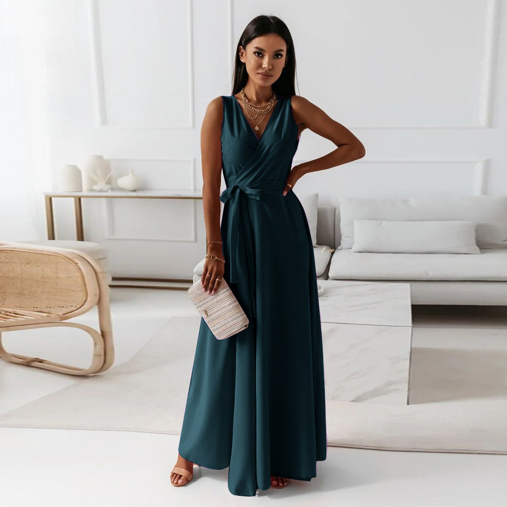 Sorenza | Women's V-Neck Wrap Maxi Dress - Light Pink - Image 2