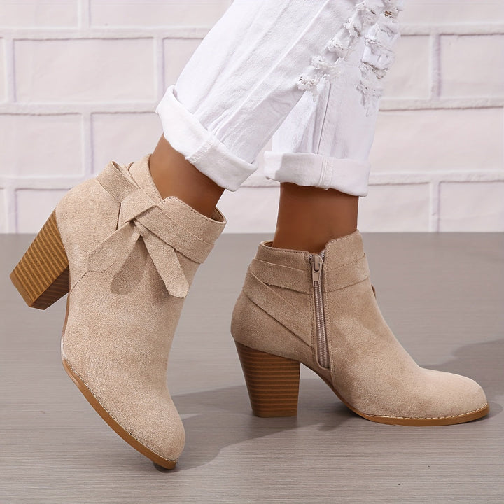 Sylvane | Women's Chelsea Ankle Boot with Block Heel - Black - Image 11