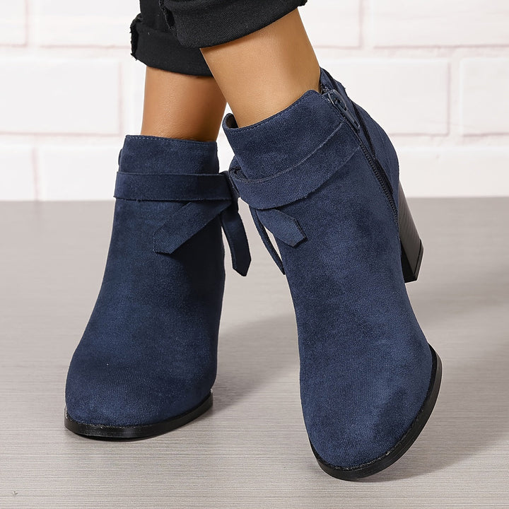 Sylvane | Women's Chelsea Ankle Boot with Block Heel - Black - Image 4
