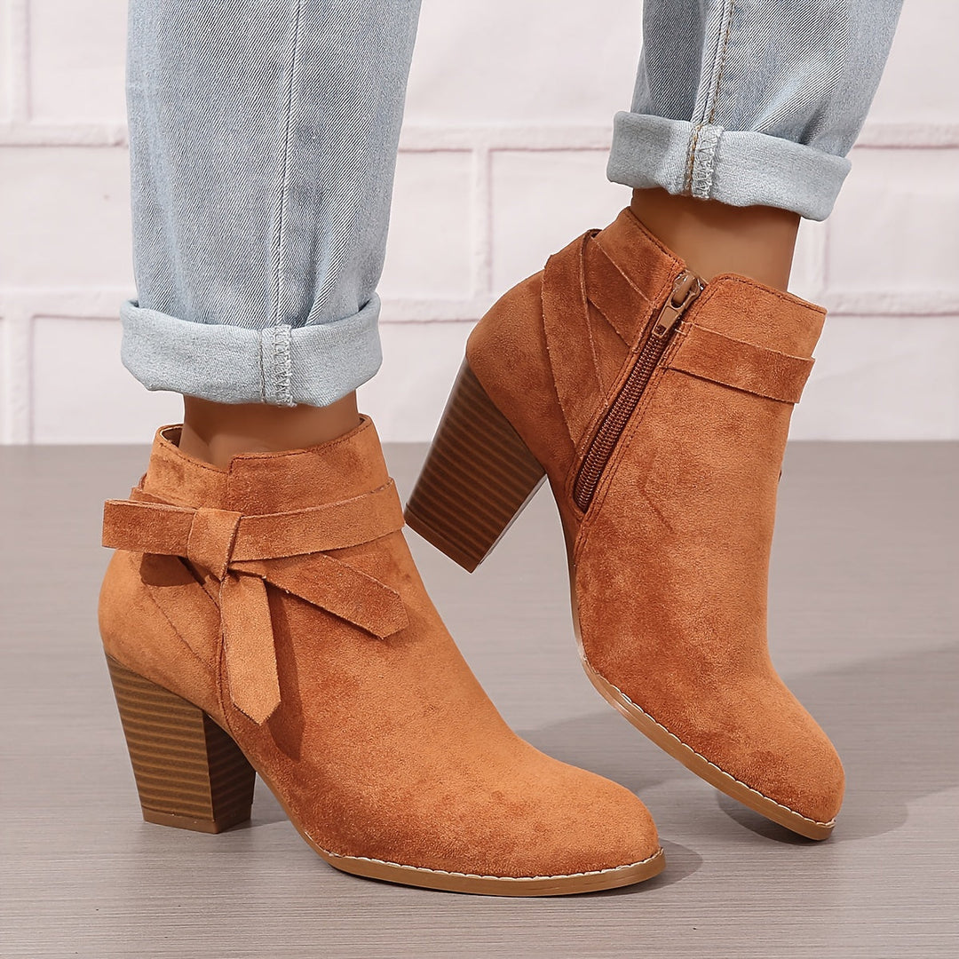Sylvane | Women's Chelsea Ankle Boot with Block Heel - Black - Image 5