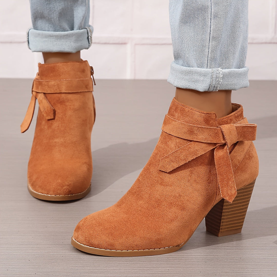Sylvane | Women's Chelsea Ankle Boot with Block Heel - Black - Image 6