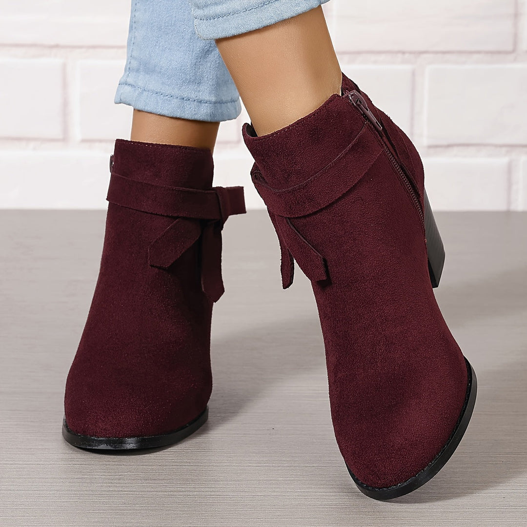 Sylvane | Women's Chelsea Ankle Boot with Block Heel - Black - Image 7