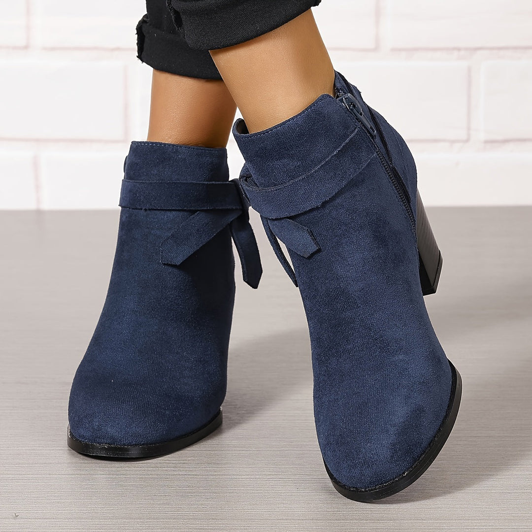 Sylvane | Women's Chelsea Ankle Boot with Block Heel - Black - Image 8