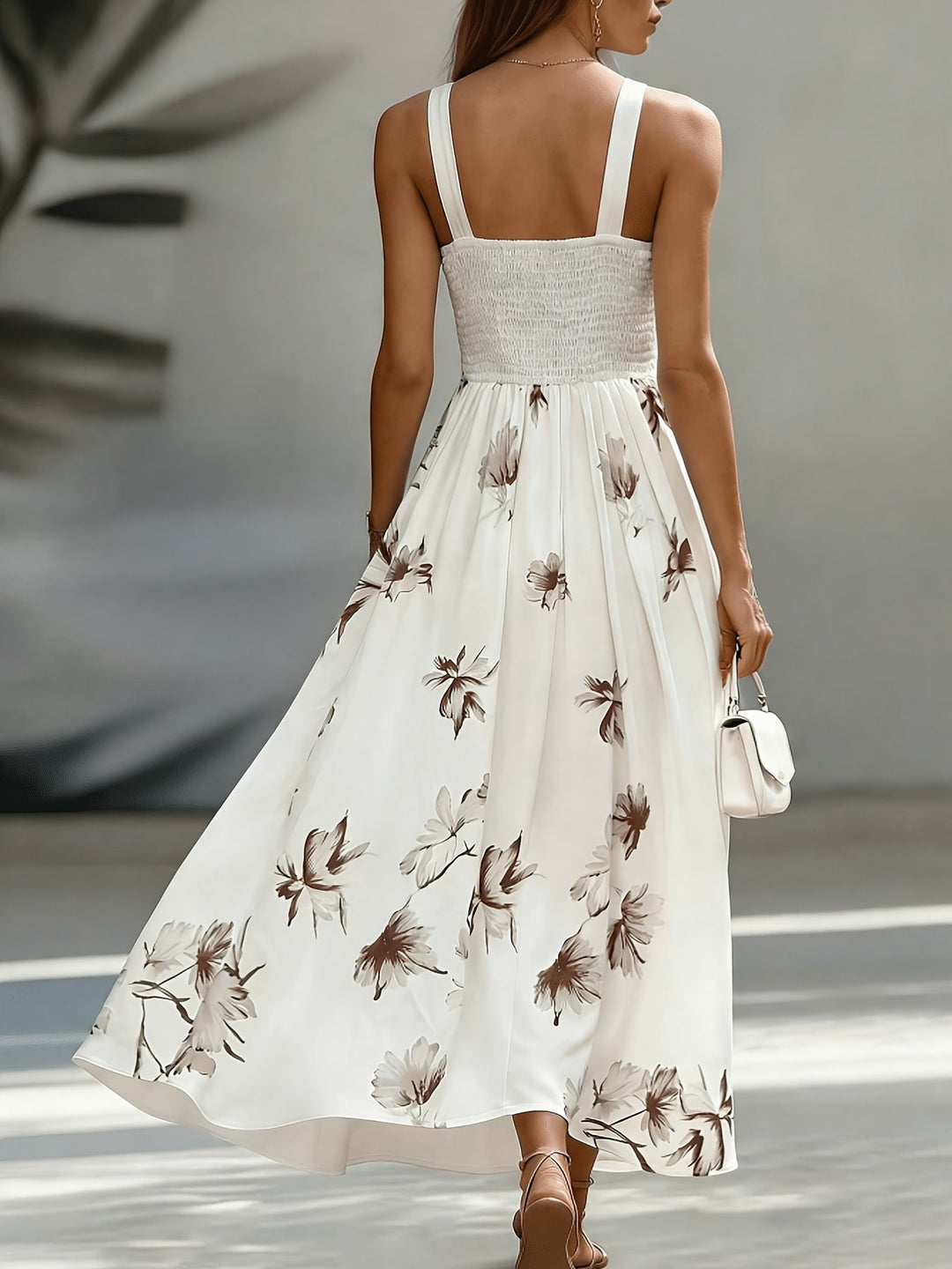 Sylvie | Women's V-Neck Floral Print Sleeveless Maxi Dress - Floral - Image 3