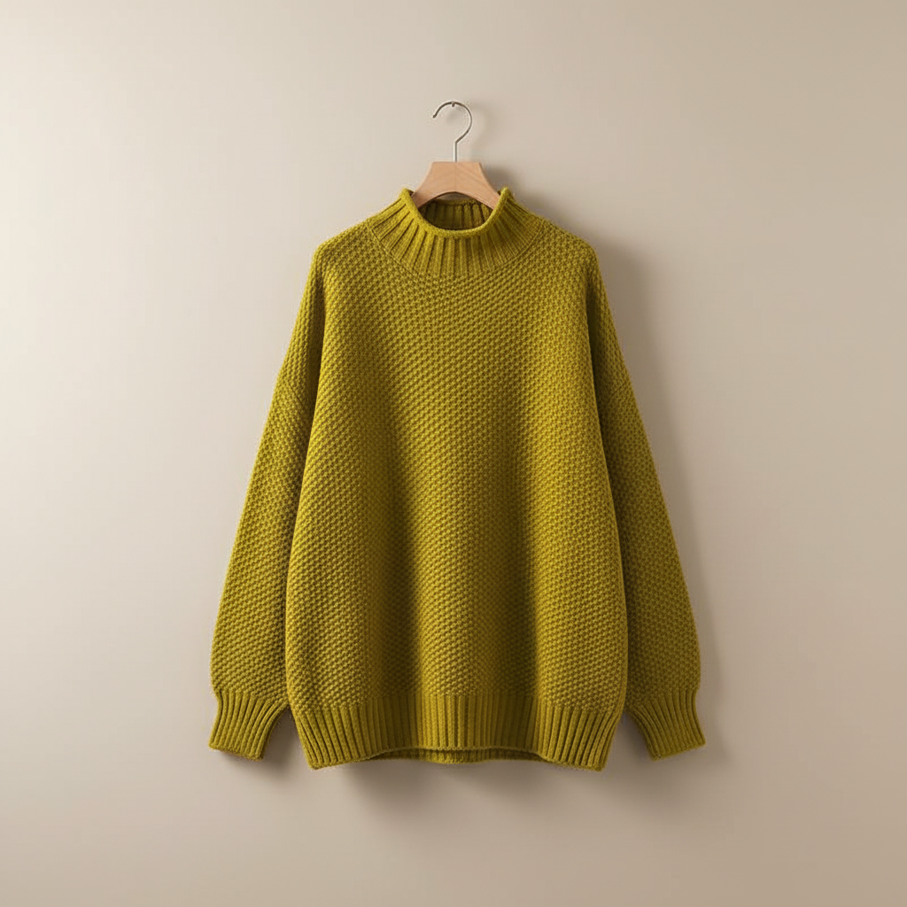 Thalia | Women's Mock Neck Knit Pullover Sweater - Burgundy - Image 11