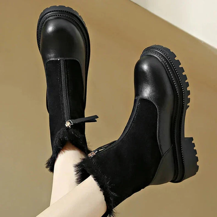 Thessaly | Women's Faux Fur Winter Boots - Brown - Image 10