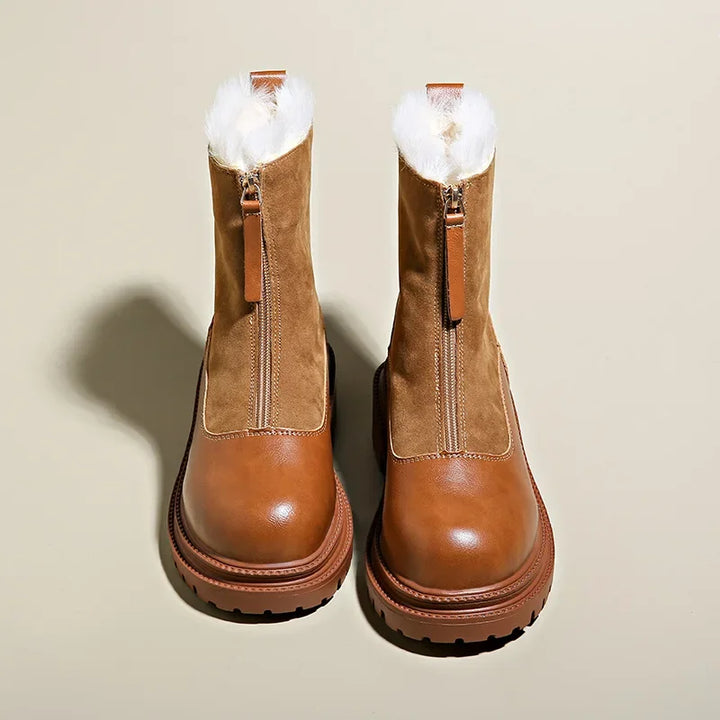 Thessaly | Women's Faux Fur Winter Boots - Brown - Image 2
