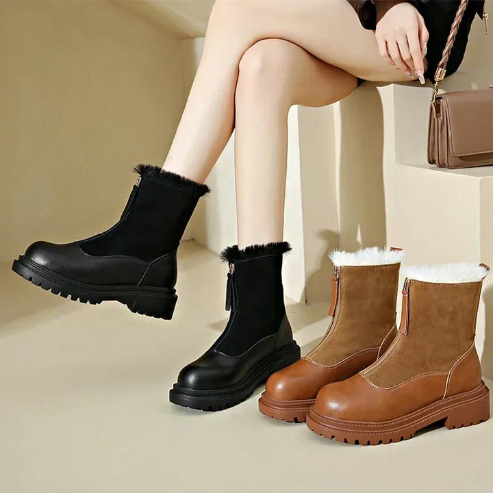 Thessaly | Women's Faux Fur Winter Boots - Brown - Image 7