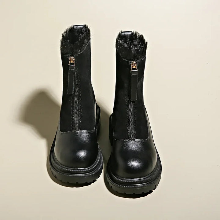 Thessaly | Women's Faux Fur Winter Boots - Brown - Image 8