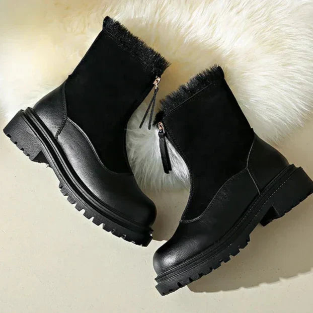 Thessaly | Women's Faux Fur Winter Boots - Brown - Image 9