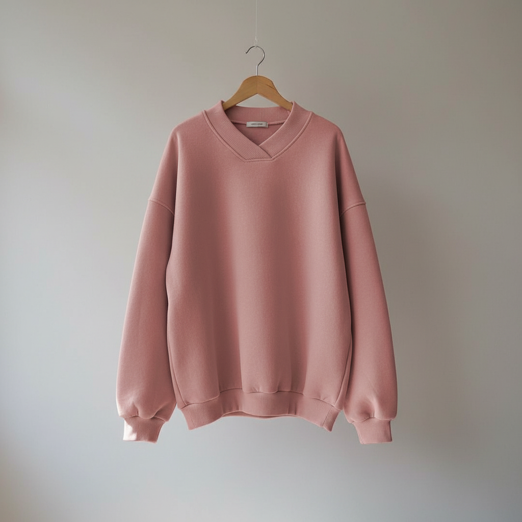 Thessaly | Women's Oversized V-Neck Pullover Sweater - Brown - Image 6