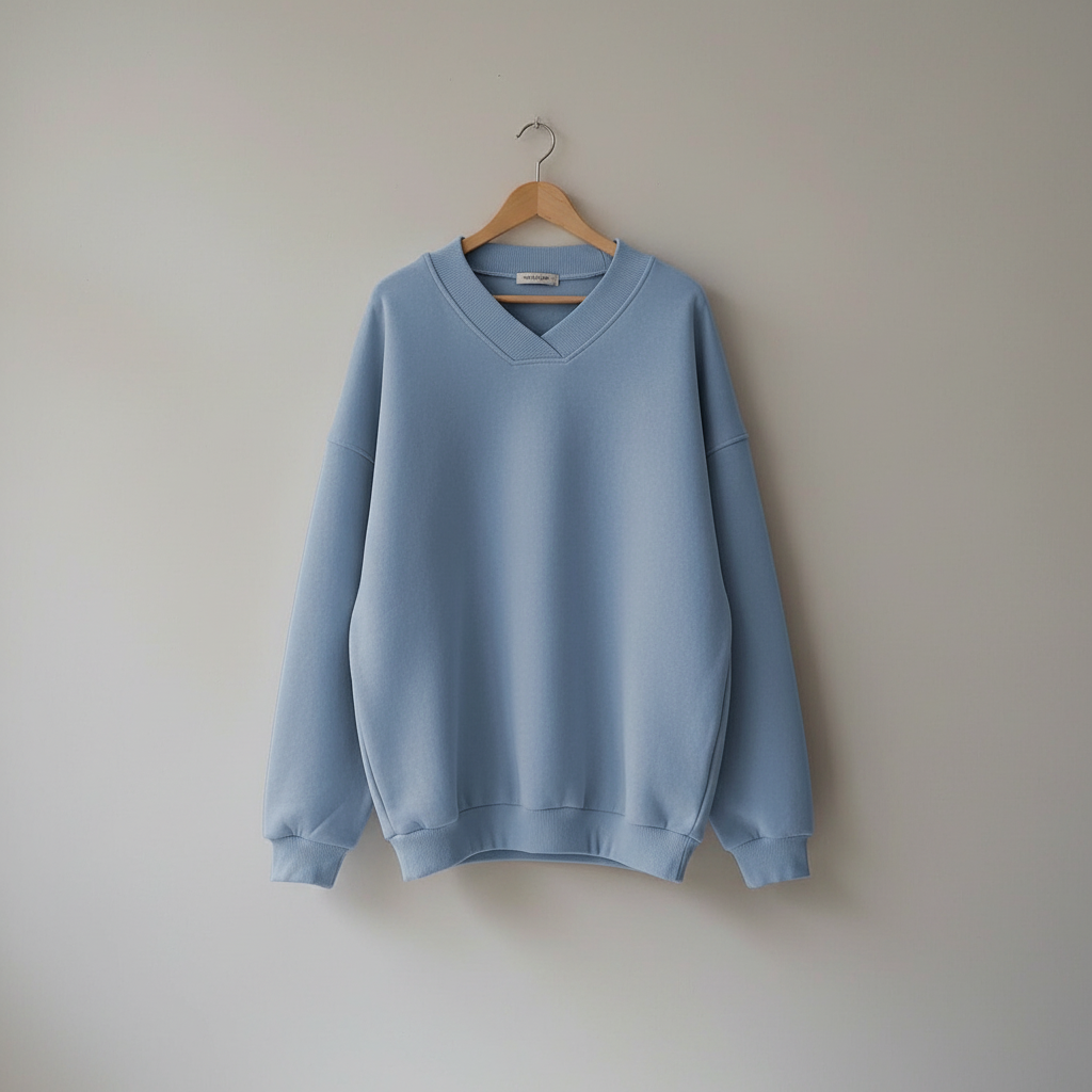 Thessaly | Women's Oversized V-Neck Pullover Sweater - Brown - Image 7