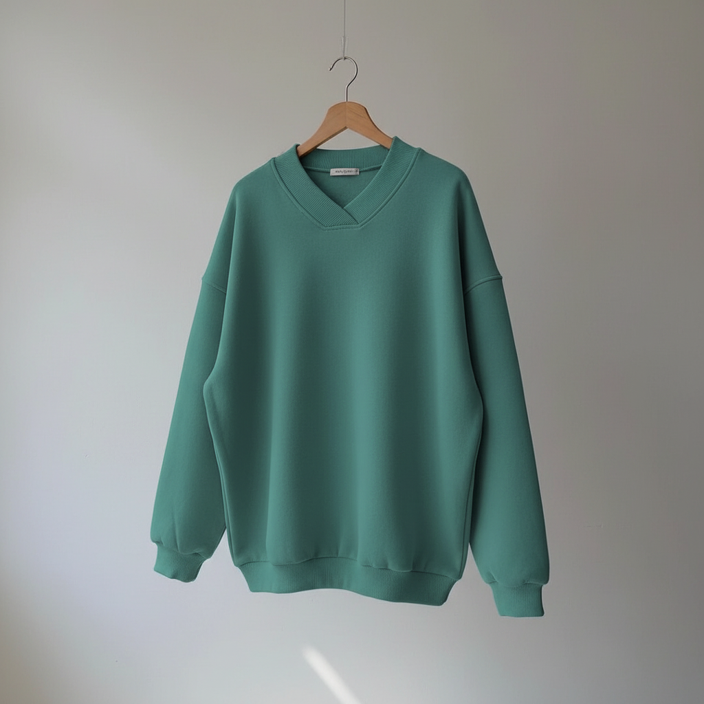 Thessaly | Women's Oversized V-Neck Pullover Sweater - Brown - Image 8