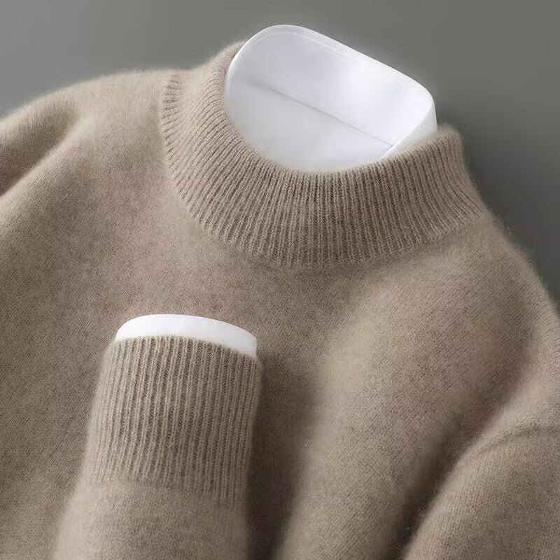 Thessaly | Women's Soft Mock Neck Knit Sweater - Cream - Image 2