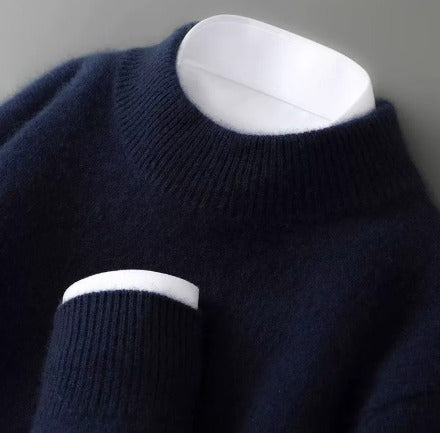 Thessaly | Women's Soft Mock Neck Knit Sweater - Cream - Image 3