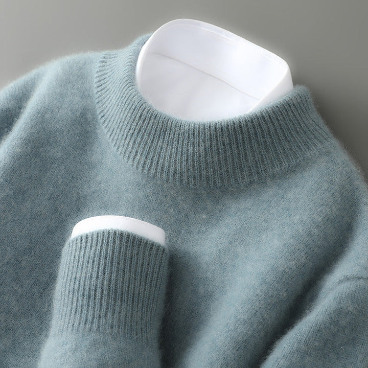 Thessaly | Women's Soft Mock Neck Knit Sweater - Cream - Image 4