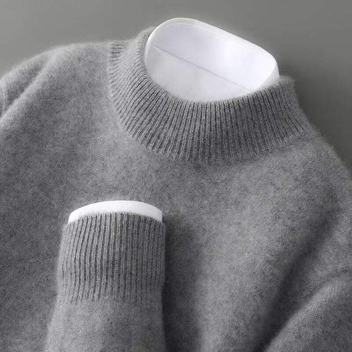 Thessaly | Women's Soft Mock Neck Knit Sweater - Cream - Image 5