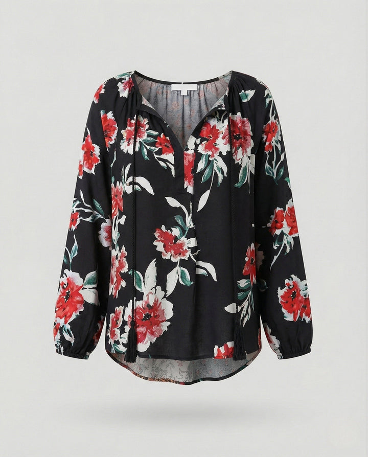 Tierney | Women's Boho Patchwork Long Sleeve Blouse - Image 6