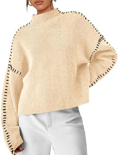 Verity | Women's Oversized Mock Neck Sweater - Black - Image 11