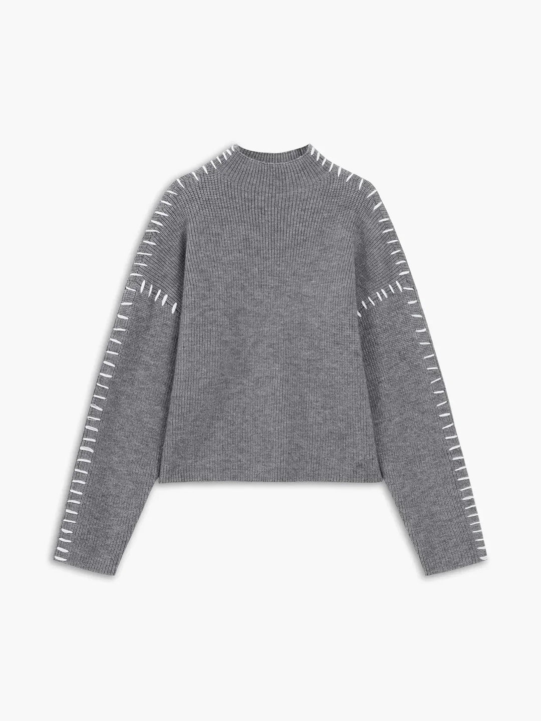 Verity | Women's Oversized Mock Neck Sweater - Black - Image 15