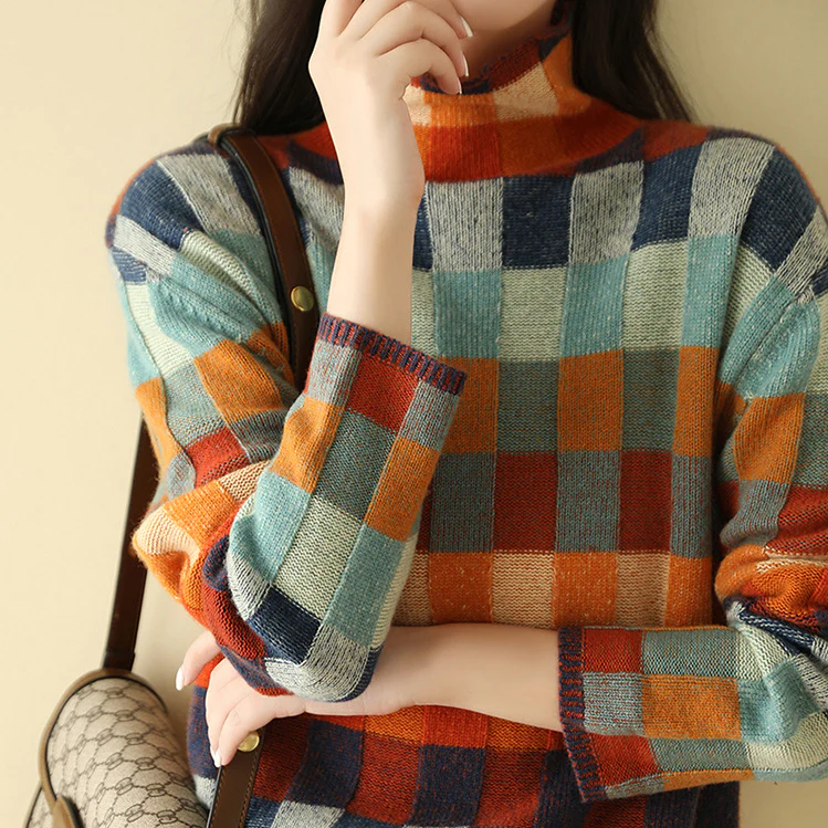 Vexna | Women's Colorblock Turtleneck Sweater - Image 3