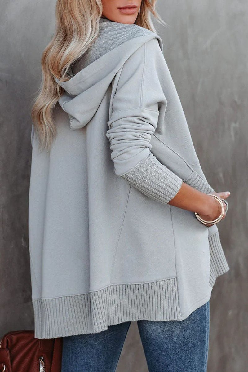 Waverly | Women's Oversized Henley Pullover Hoodie - White - Image 11