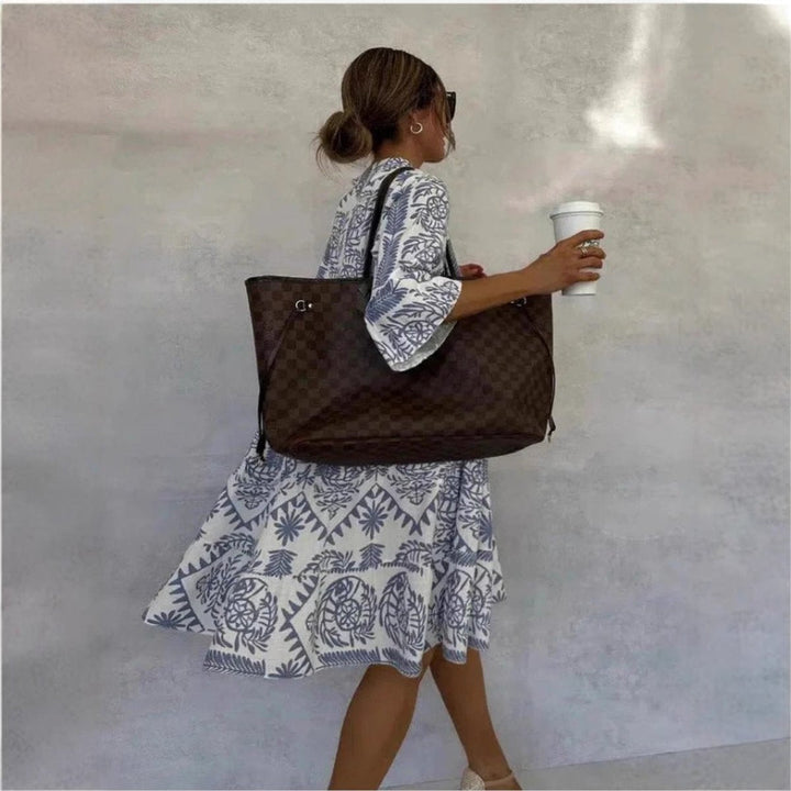 Xanthe | Women's Printed Collared Shirt Dress - White - Image 4