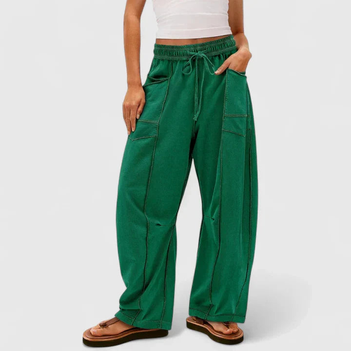 Ysolde | Women's Wide Leg Drawstring Elastic Waist Pants - Camel - Image 9