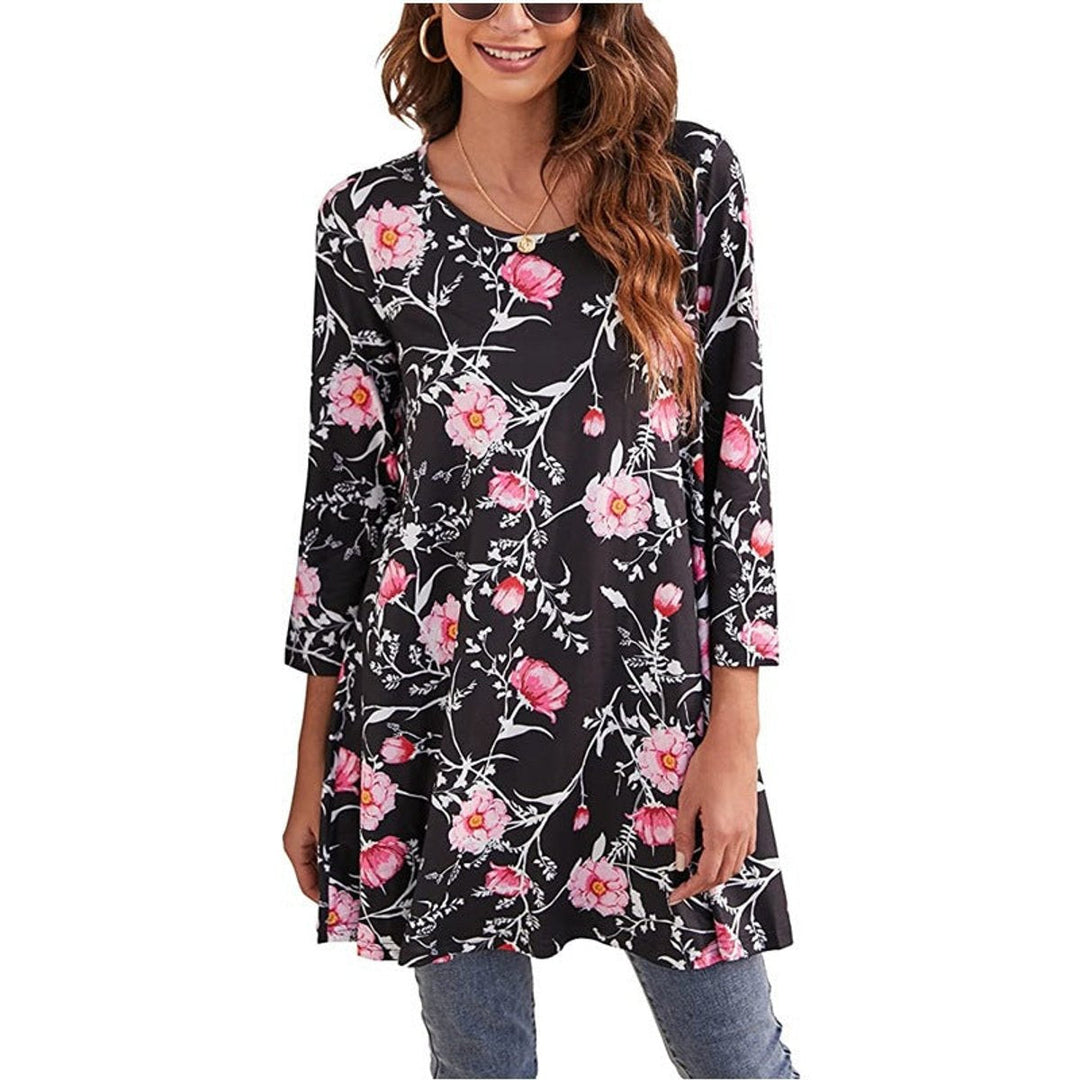 Zara | Women's Mandala Print 3/4 Sleeve Tunic Top - Image 13